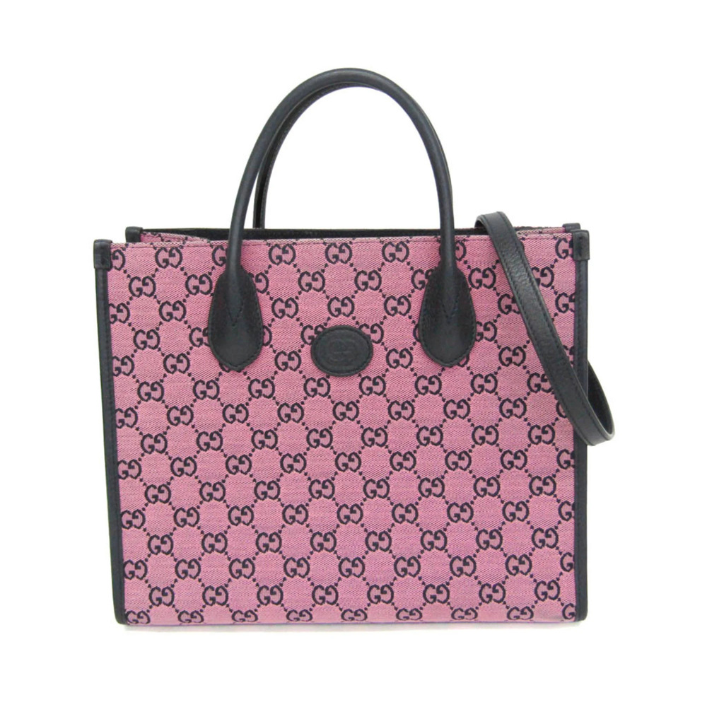Gucci GG Canvas Interlocking G Small 659983 Women's GG Canvas,Leather Shoulde...